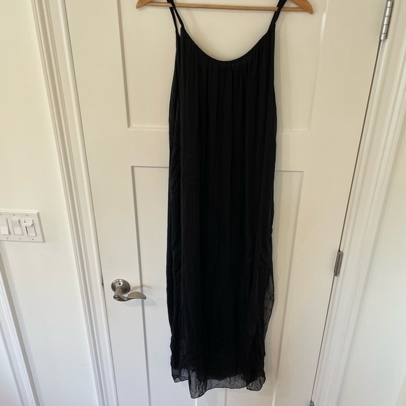 Made in Italy Lavender Bird Black Dress - Picture 6 of 7